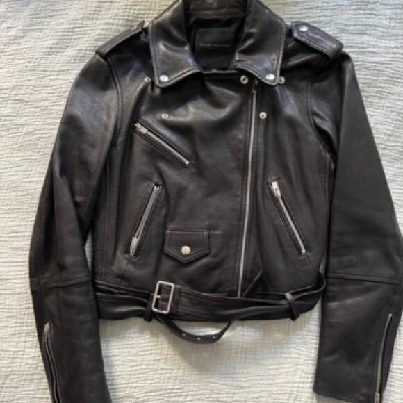 Designer leather biker jacket - Picture 2 of 5